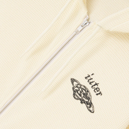 BIJOUX WAFFLE ZIP HOODIE IVORY