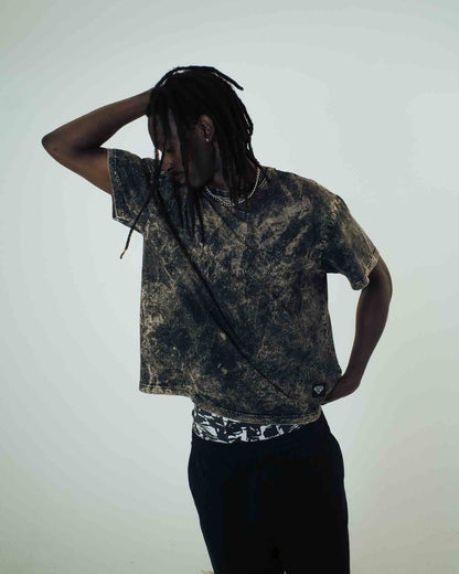 LABEL MARBLE TEE MARBLE BLACK