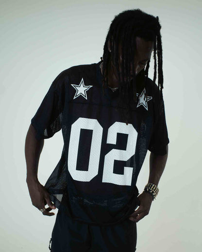 STARS MESH FOOTBALL JERSEY BLACK