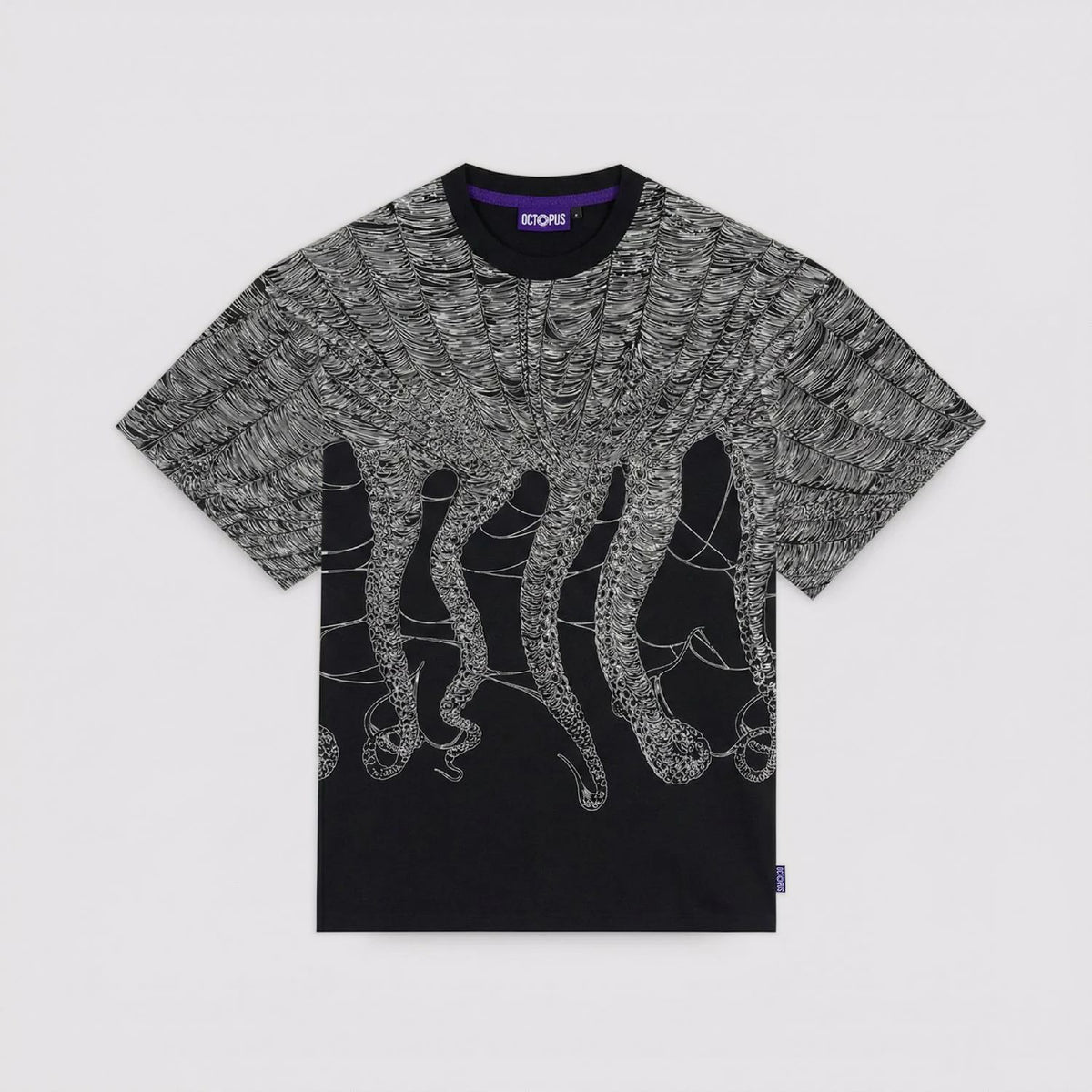 OCTOPUS COBWEB TEE BY LUCA DEVINU BLACK