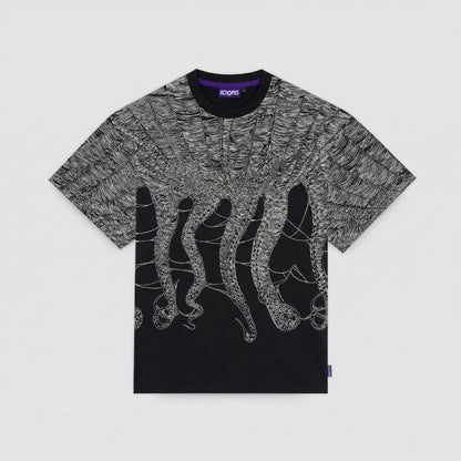 OCTOPUS COBWEB TEE BY LUCA DEVINU BLACK