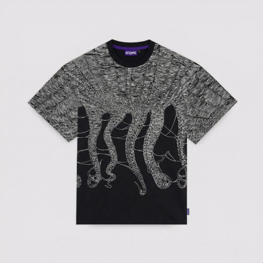 OCTOPUS COBWEB TEE BY LUCA DEVINU BLACK