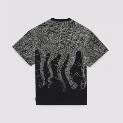 OCTOPUS COBWEB TEE BY LUCA DEVINU BLACK