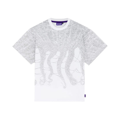 OCTOPUS COBWEB TEE BY LUCA DEVINU WHITE