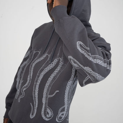 OCTOPUS OUTLINE HOODIE ASPHALT