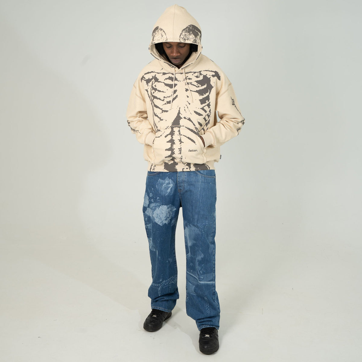 SKELETON HOODIE CREAM