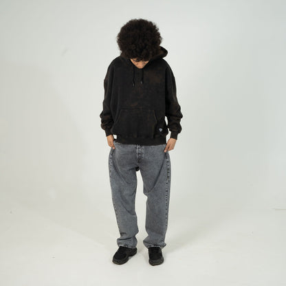 LABEL MARBLE HOODIE BLACK