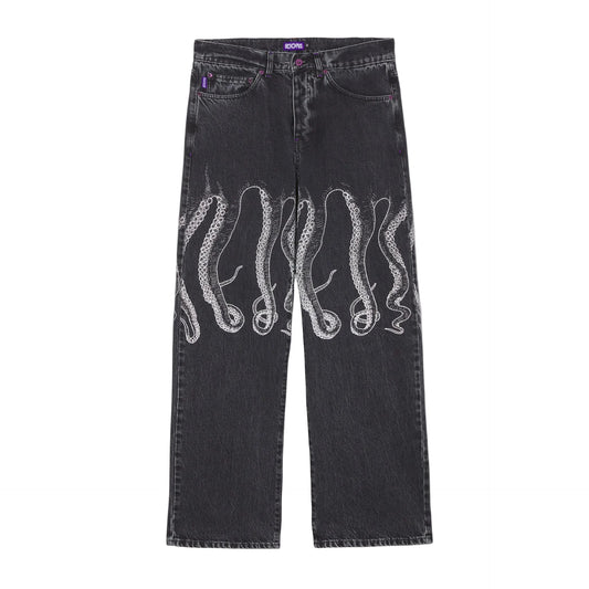 OCTOPUS OUTLINE LOOSE DENIM DARK GREY