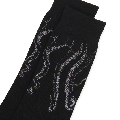 OCTOPUS OUTLINE SOCKS WHITE BLACK