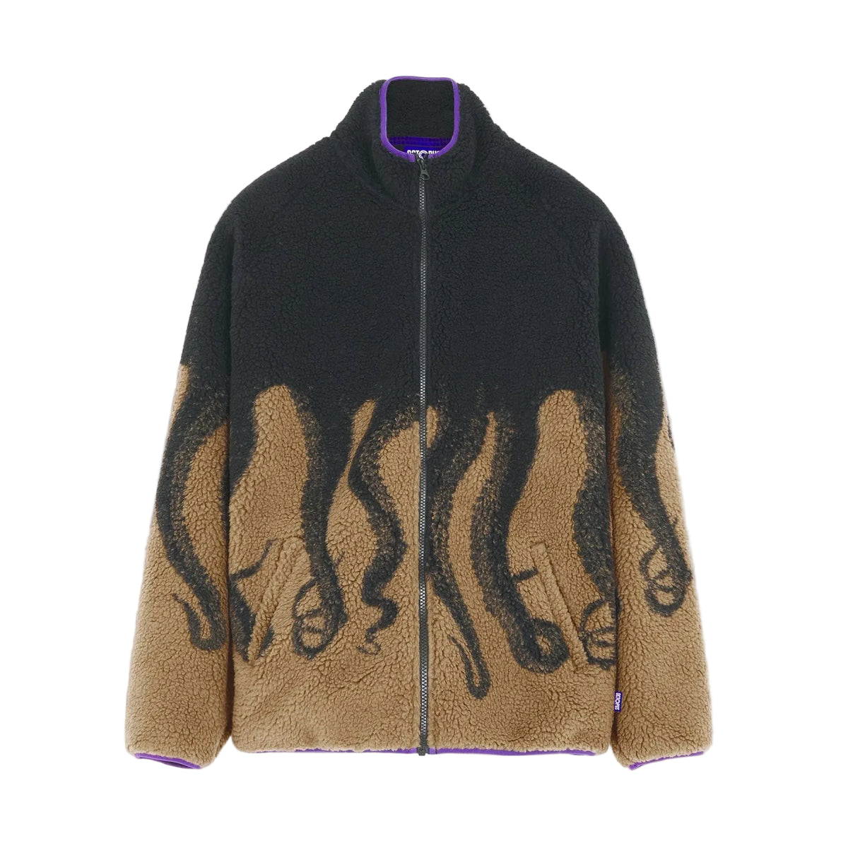 OCTOPUS SHERPA ZIP NECK BROWN