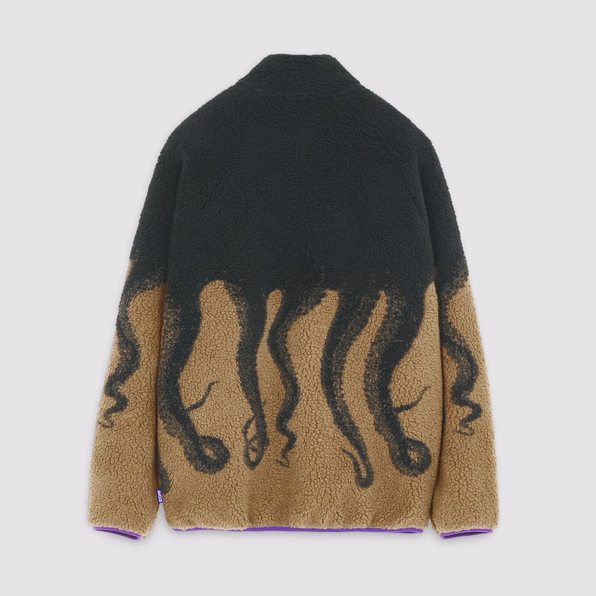 OCTOPUS SHERPA ZIP NECK BROWN