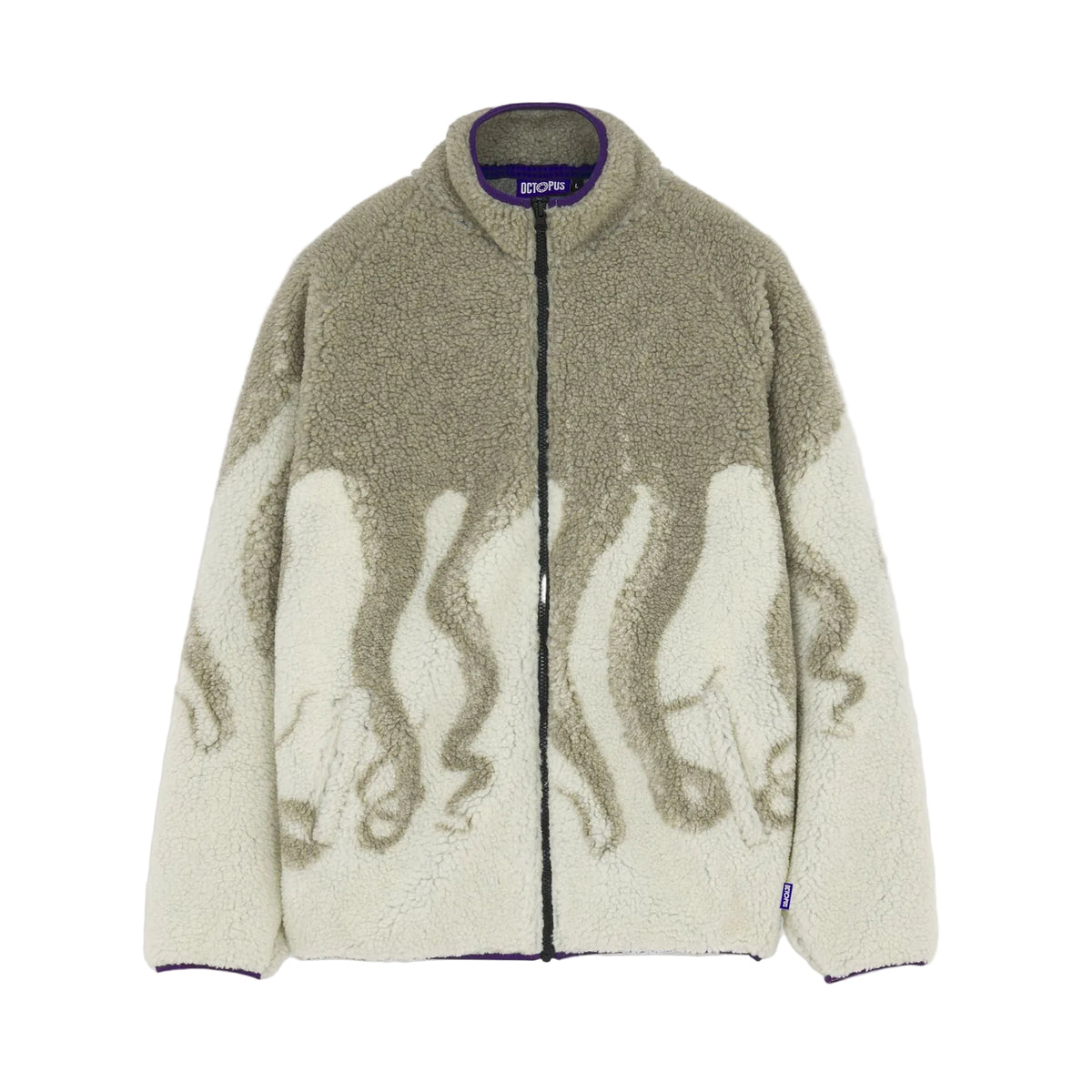 OCTOPUS SHERPA ZIP NECK GREY