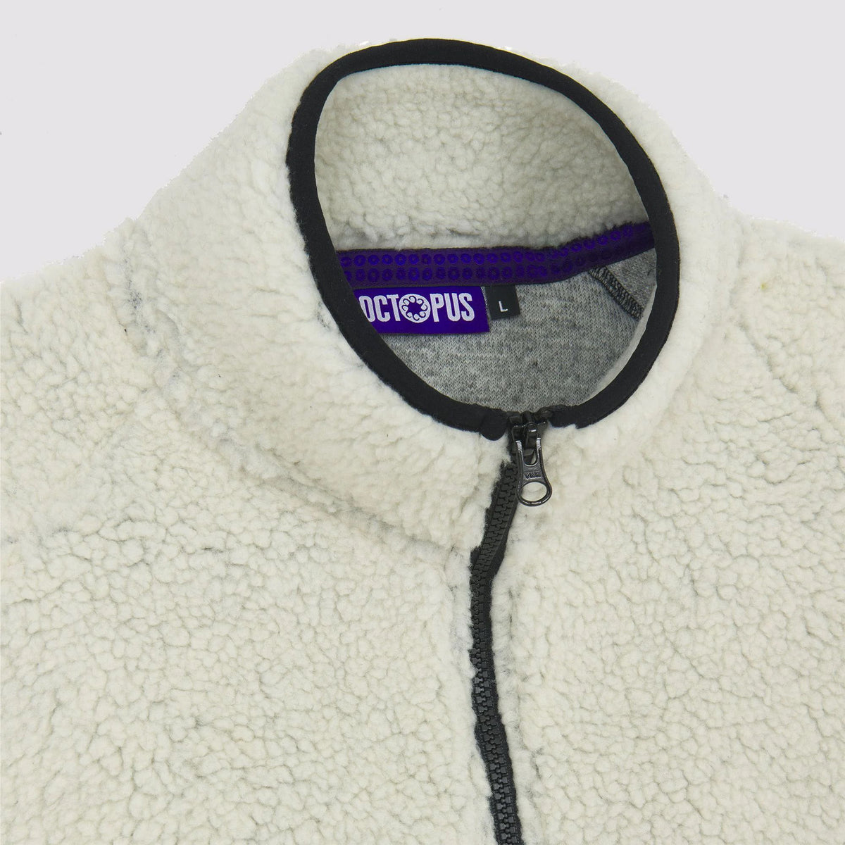 OCTOPUS SHERPA ZIP NECK WHITE