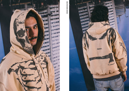 SKELETON HOODIE CREAM