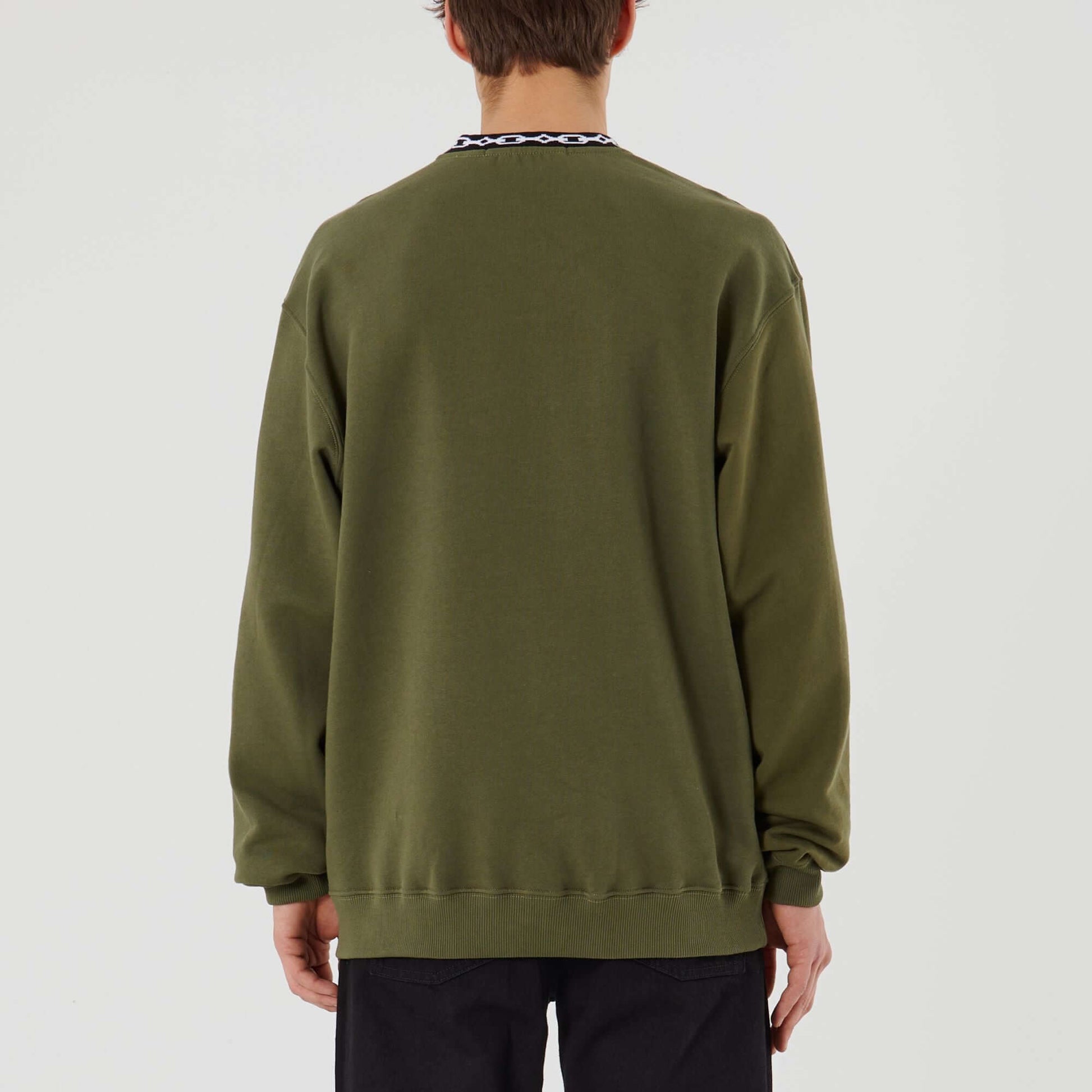 CHAIN COLLAR CREWNECK ARMY IUTER €89.0