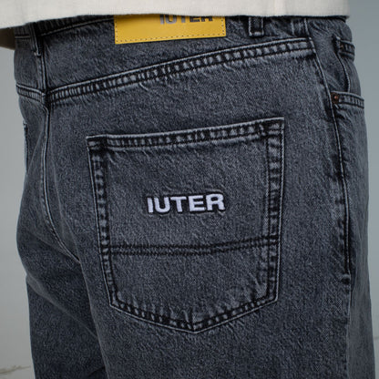 LOOSE DENIM SHORTS GREYBLEACH