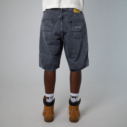LOOSE DENIM SHORTS GREYBLEACH