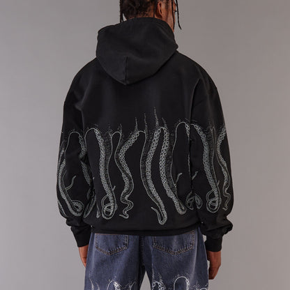 OCTOPUS OUTLINE HOODIE BLACK