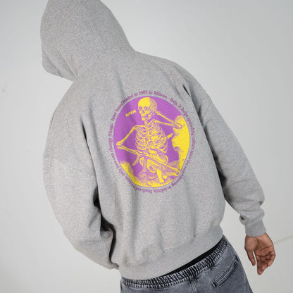 TIME FLIES ZIP HOODIE LIGHT GREY