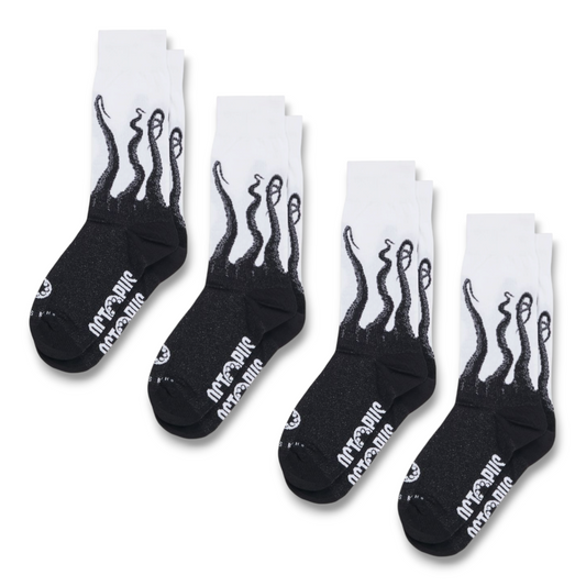 4PZ OCTOPUS SOCKS BLACK WHITE