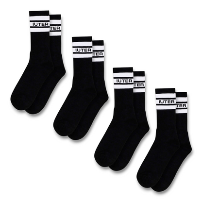 4 PZ STRIPES SOCKS - PACK BLACK
