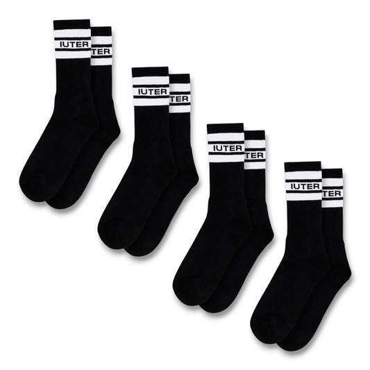 4 PZ STRIPES SOCKS - PACK BLACK
