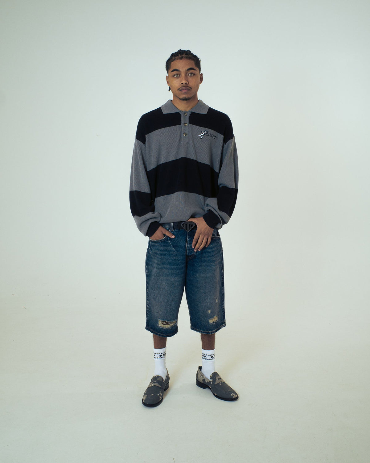 SOULS KNIT POLO BLACK