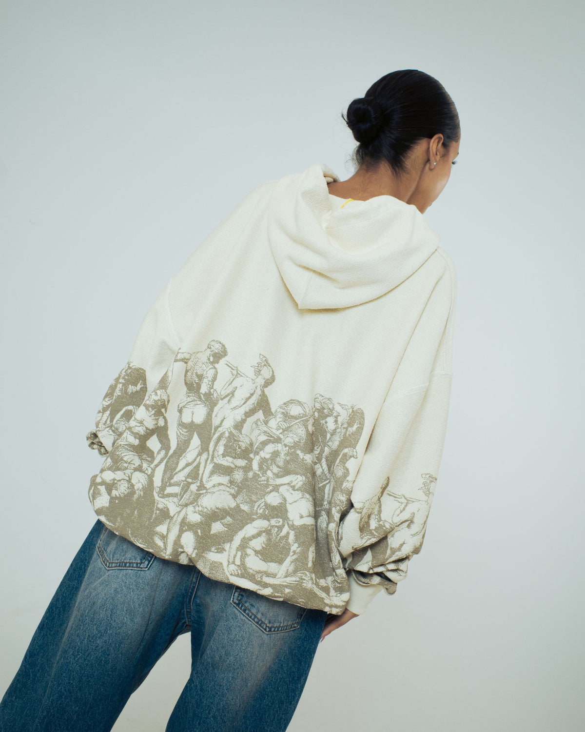 BATTLE REVERSE HOODIE IVORY