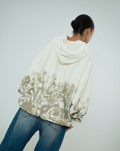 BATTLE REVERSE HOODIE IVORY