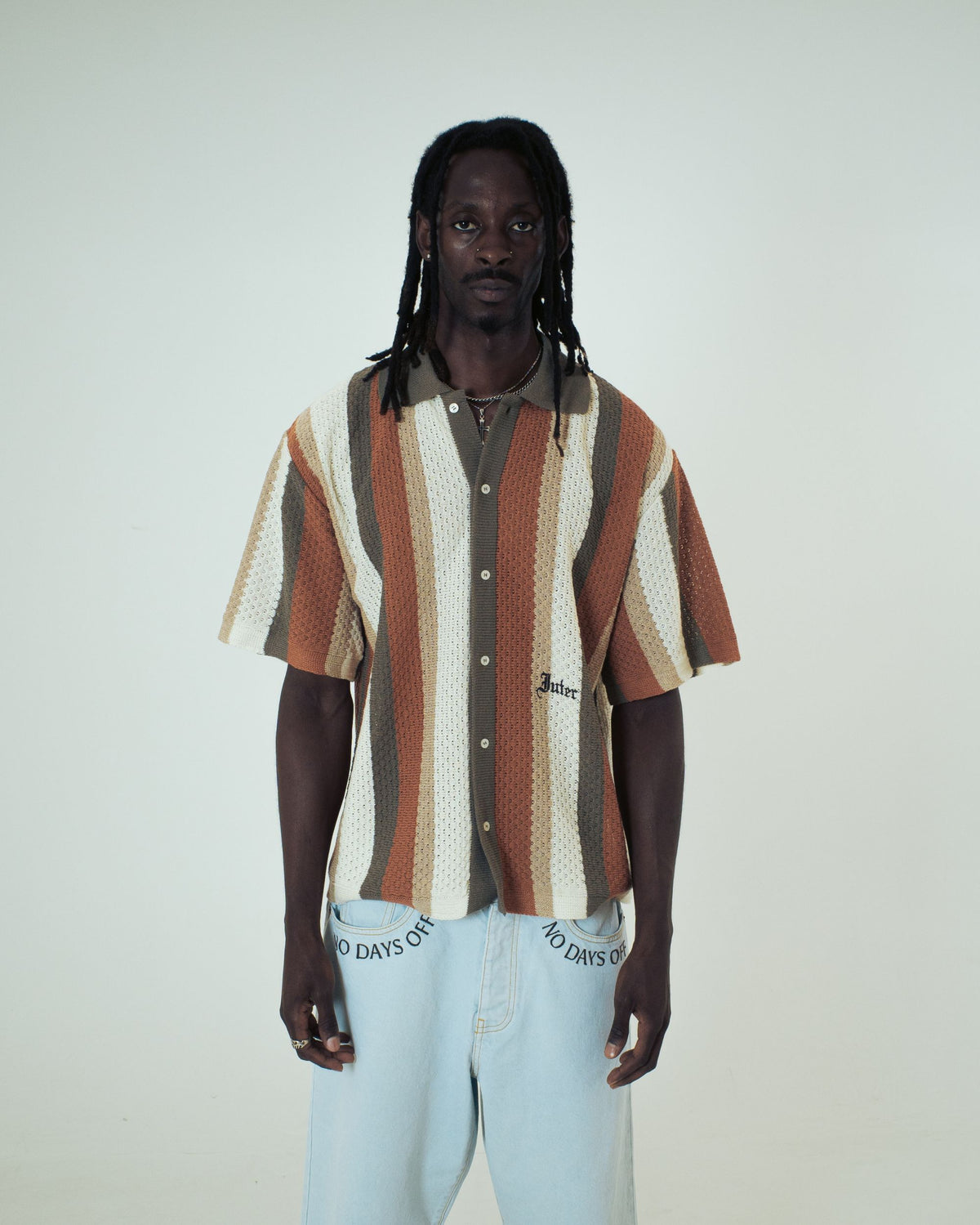 STRIPED KNIT S/S SHIRT MULTICOLOR