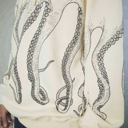 OCTOPUS OUTLINE HOODIE IVORY