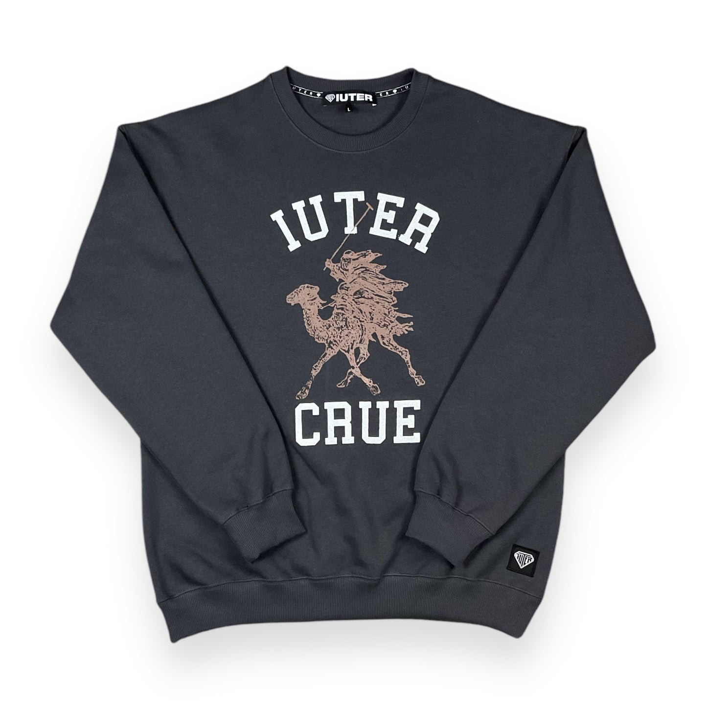 PRINTED CREWNECK LOOSE IULIFE ASPHALT