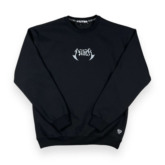 PRINTED CREWNECK LOOSE METAL BLACK