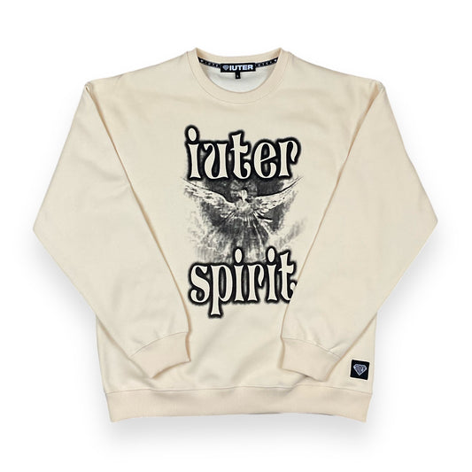 PRINTED CREWNECK LOOSE SPIRIT CREAM