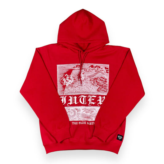 PRINTED HOODIE REGULAR FLATLAND RED