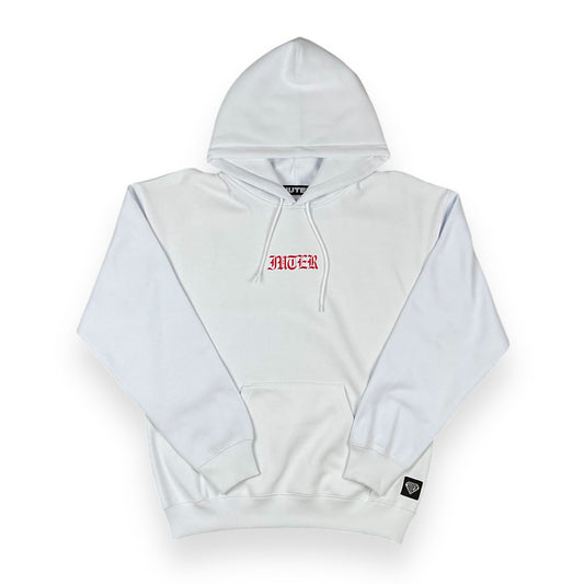 PRINTED HOODIE REGULAR GOTHIC WHITE