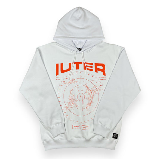 PRINTED HOODIE REGULAR RADAR WHITE