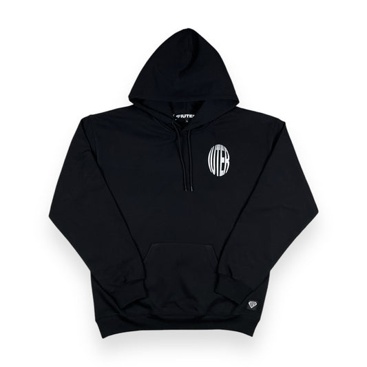 PRINTED HOODIE LOOSE UNBRUSHED LCD BLACK