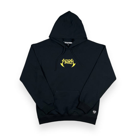 PRINTED HOODIE LOOSE METAL BLACK