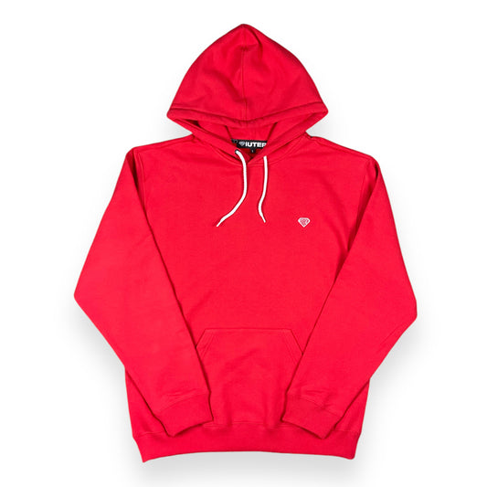 MINI LOGO HOODIE LOOSE UNBRUSHED CRIMSON