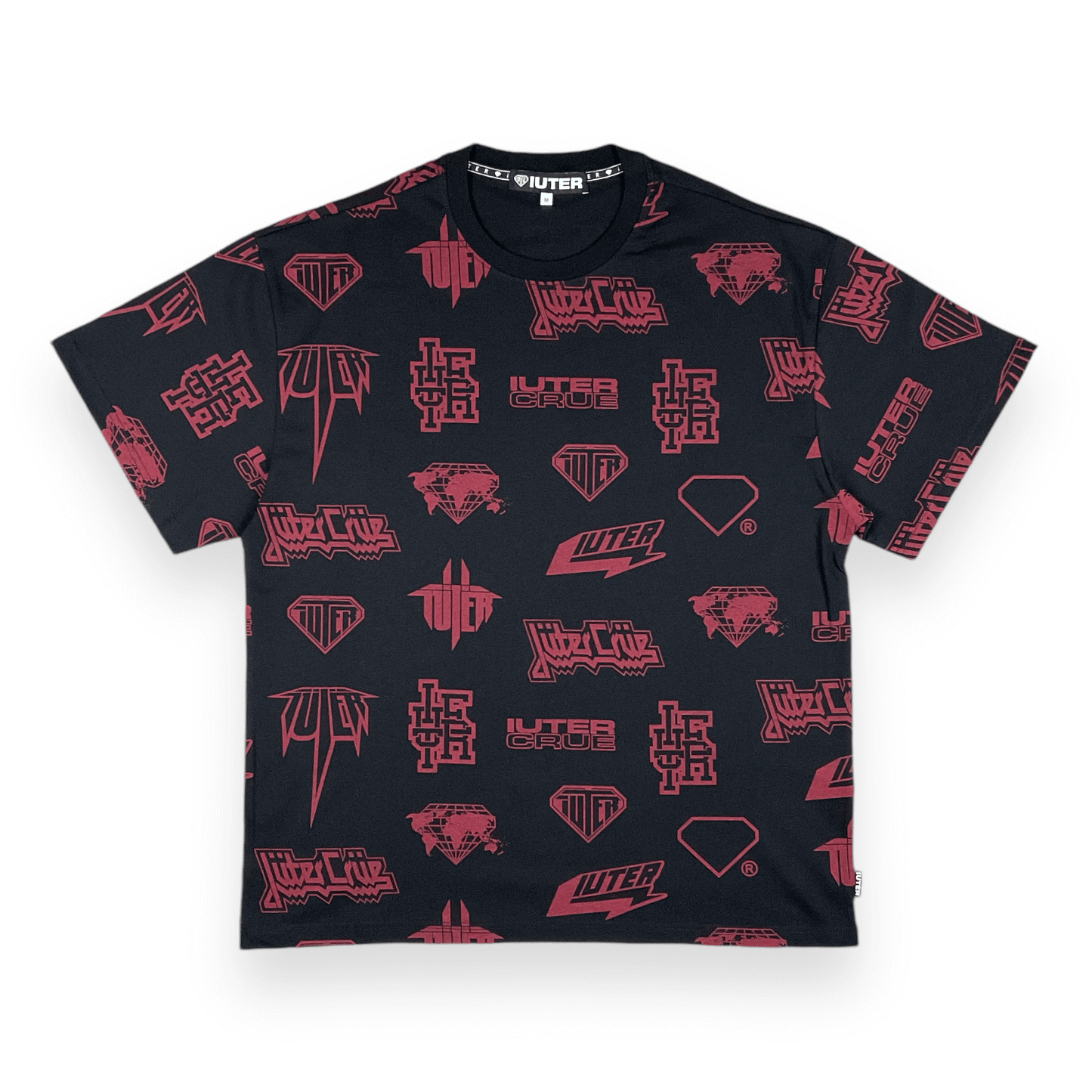 ALLOVER T-SHIRT LOOSE HORNSBORDEAUX BLACK IUTER €18.0