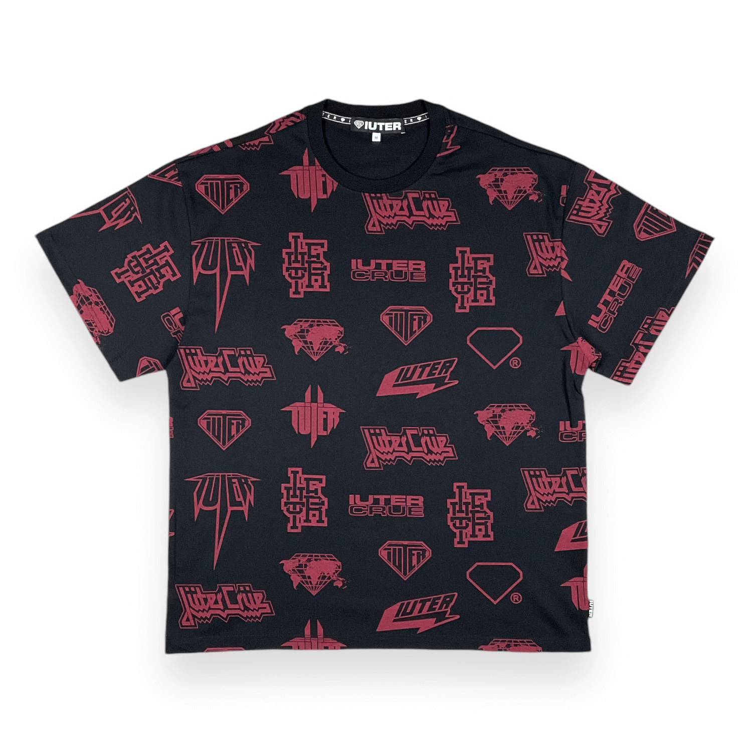 ALLOVER T-SHIRT LOOSE HORNSBORDEAUX BLACK IUTER €18.0