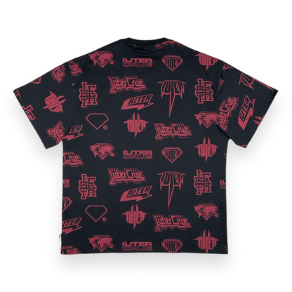 ALLOVER T-SHIRT LOOSE HORNSBORDEAUX BLACK IUTER €18.0