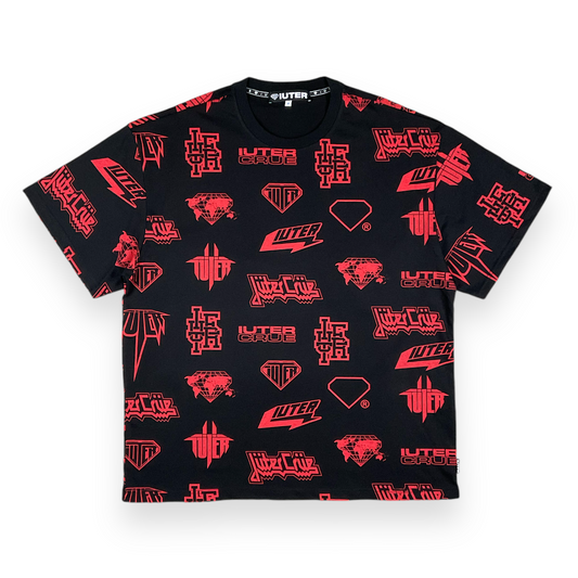 ALLOVER T-SHIRT LOOSE HORNSRED BLACK IUTER €18.0