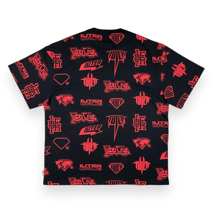 ALLOVER T-SHIRT LOOSE HORNSRED BLACK IUTER €18.0