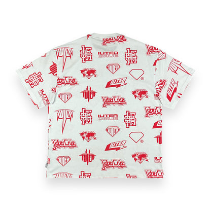 ALLOVER T-SHIRT LOOSE HORNSRED WHITE