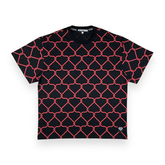 ALLOVER T-SHIRT LOOSE NETRED BLACK