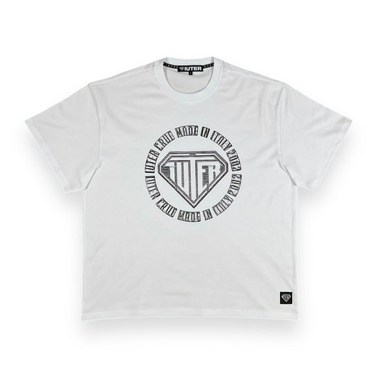 PRINTED T-SHIRT LOOSE JEWEL WHITE