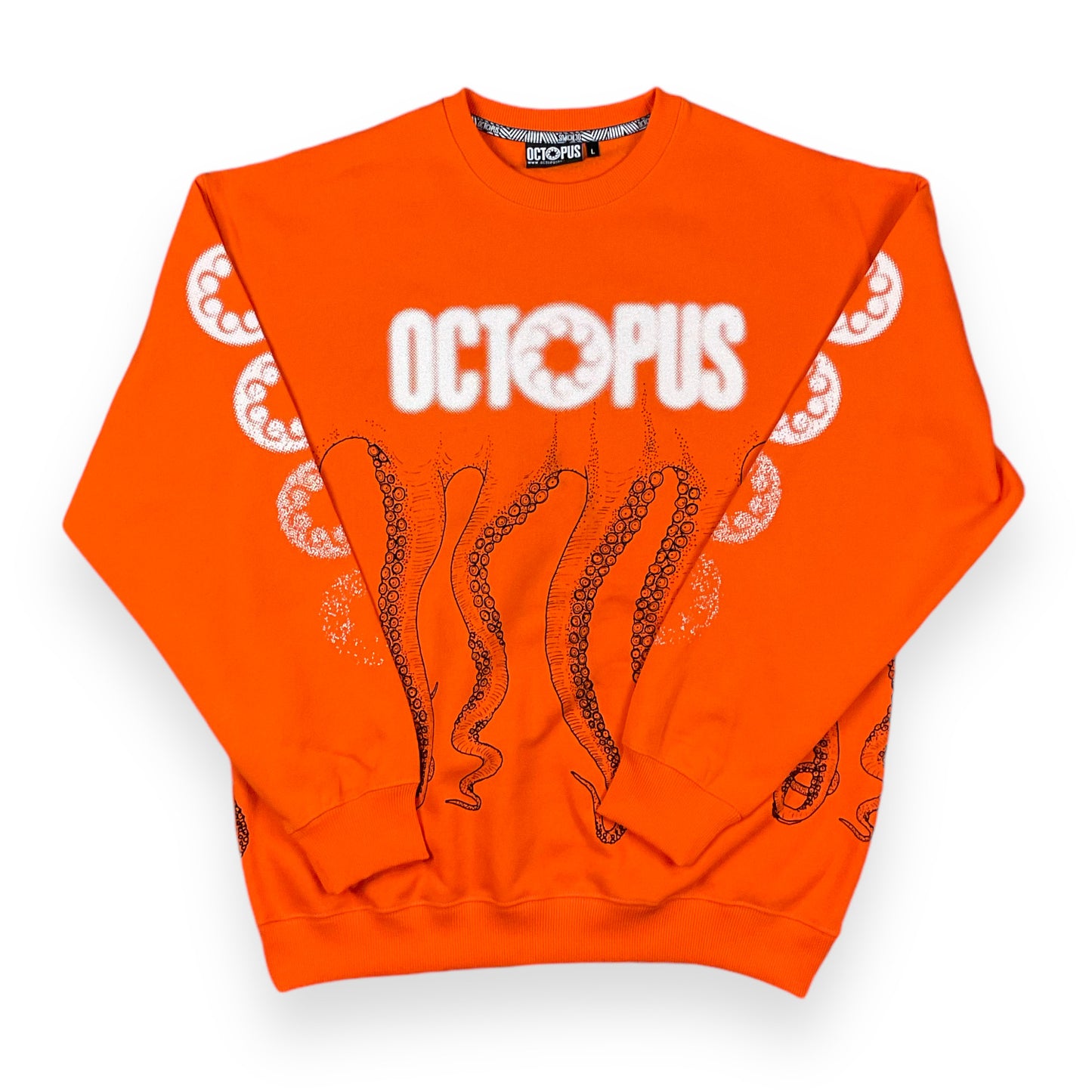PRINTED CREWNECK LOOSE LOGOTENTACLES ORANGE