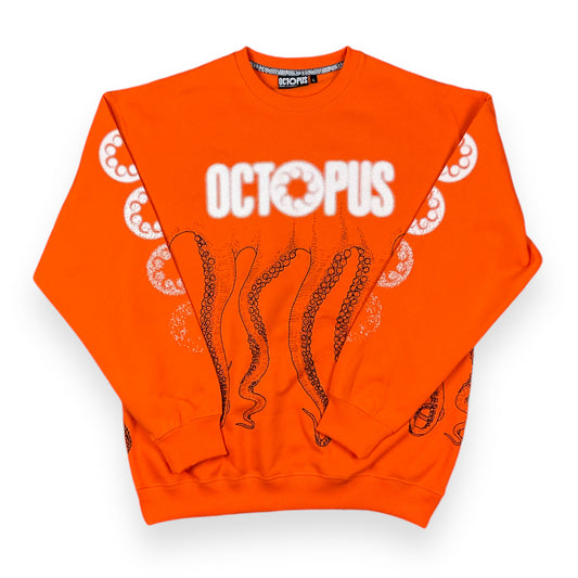 PRINTED CREWNECK LOOSE LOGOTENTACLES ORANGE
